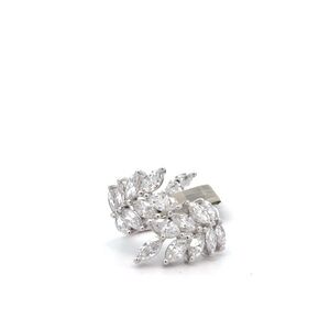 14k White Gold Lab Grown Elegant Silver Leaf Ring